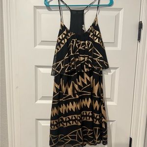 Gianni Bini Black & Gold Dress Size L - image 1